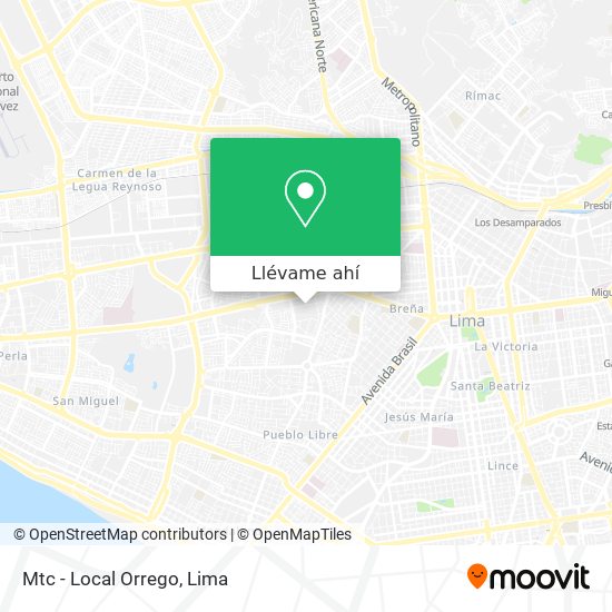 Mapa de Mtc - Local Orrego