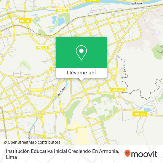 Mapa de Institución Educativa Inicial Creciendo En Armonia