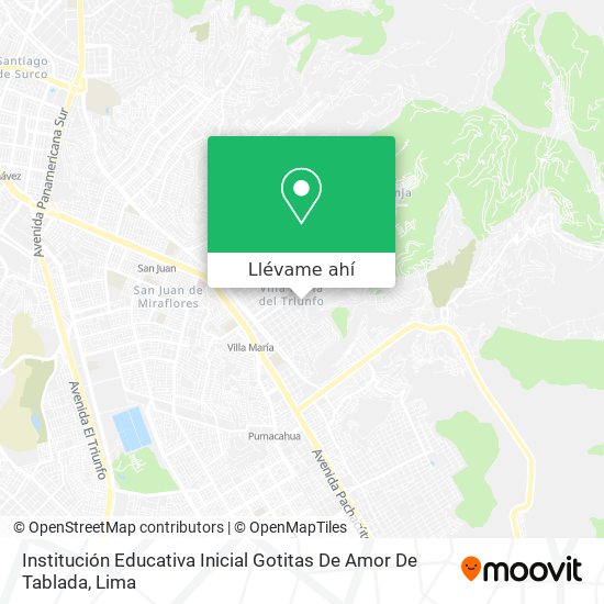 Mapa de Institución Educativa Inicial Gotitas De Amor De Tablada