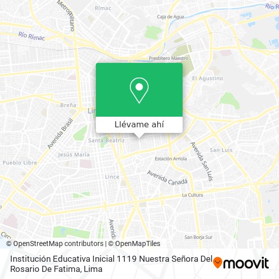 Mapa de Institución Educativa Inicial 1119 Nuestra Señora Del Rosario De Fatima