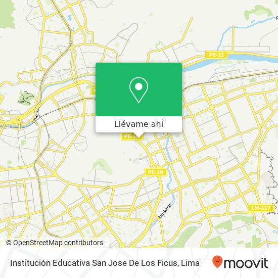 Mapa de Institución Educativa San Jose De Los Ficus