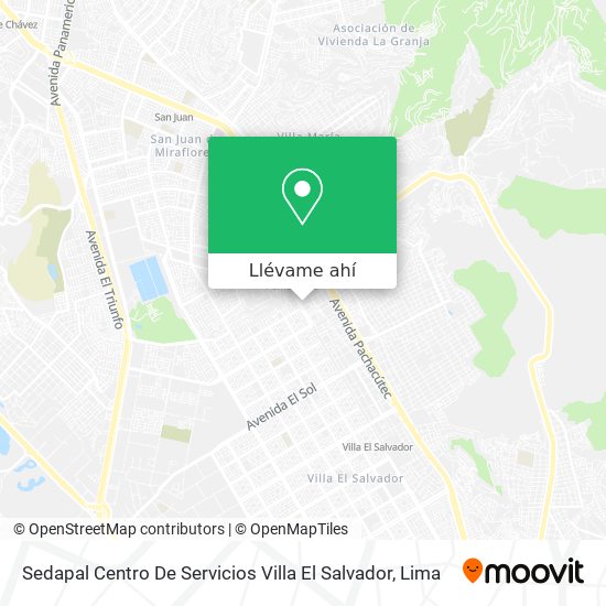 Mapa de Sedapal Centro De Servicios Villa El Salvador