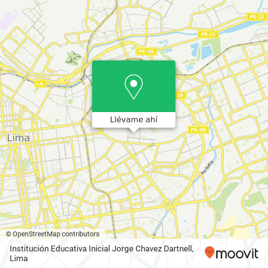 Mapa de Institución Educativa Inicial Jorge Chavez Dartnell