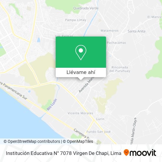 Mapa de Institución Educativa N° 7078 Virgen De Chapi
