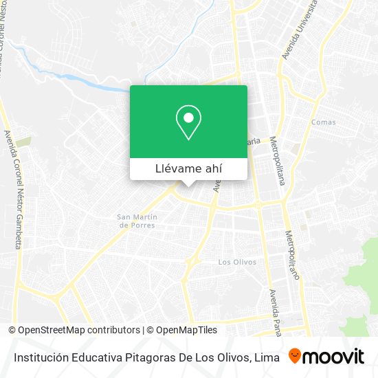 Mapa de Institución Educativa Pitagoras De Los Olivos