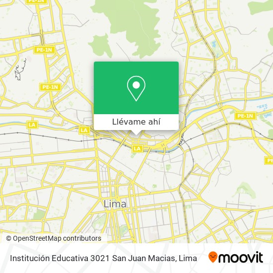 Mapa de Institución Educativa 3021 San Juan Macias