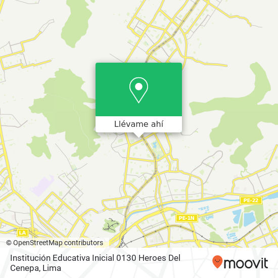 Mapa de Institución Educativa Inicial 0130 Heroes Del Cenepa
