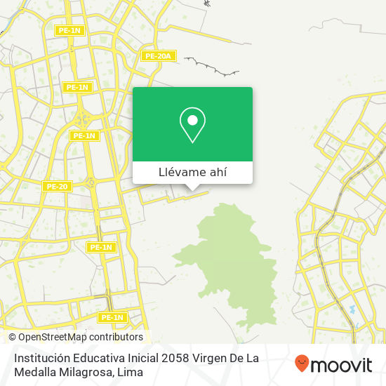 Mapa de Institución Educativa Inicial 2058 Virgen De La Medalla Milagrosa