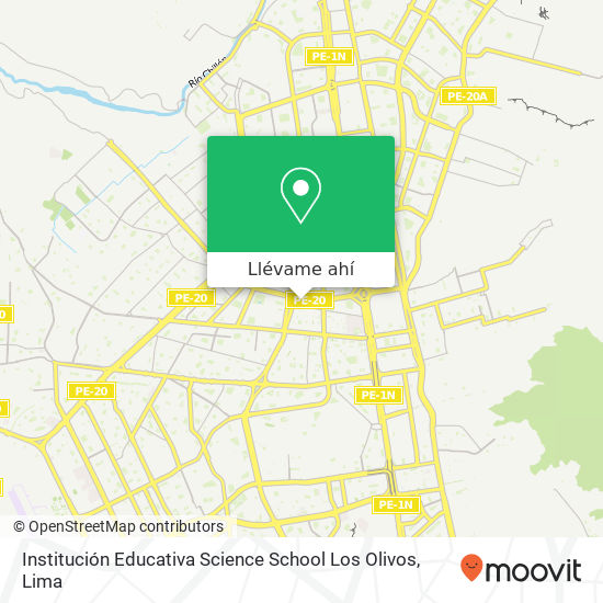 Mapa de Institución Educativa Science School Los Olivos