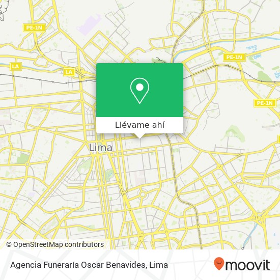 Mapa de Agencia Funeraría Oscar Benavides