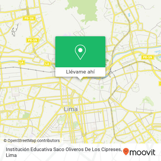 Mapa de Institución Educativa Saco Oliveros De Los Cipreses