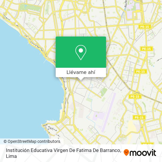 Mapa de Institución Educativa Virgen De Fatima De Barranco