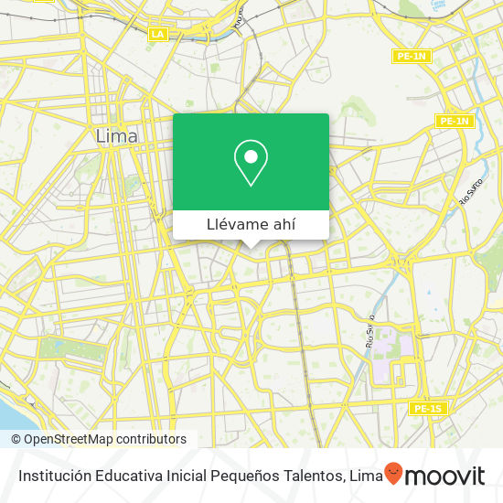 Mapa de Institución Educativa Inicial Pequeños Talentos