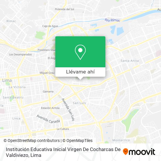 Mapa de Institución Educativa Inicial Virgen De Cocharcas De Valdiviezo