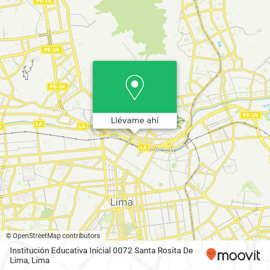 Mapa de Institución Educativa Inicial 0072 Santa Rosita De Lima