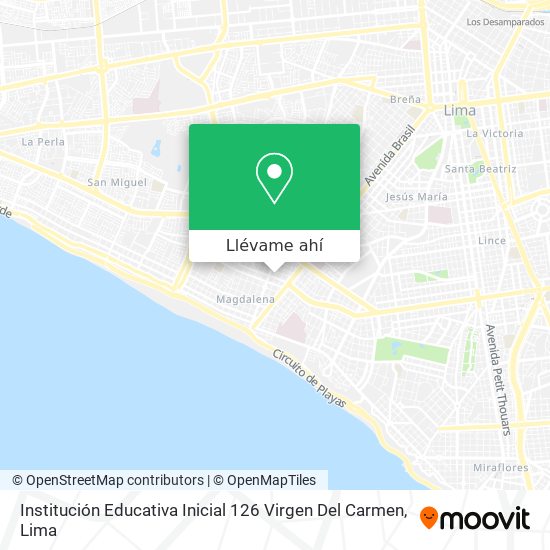 Mapa de Institución Educativa Inicial 126 Virgen Del Carmen