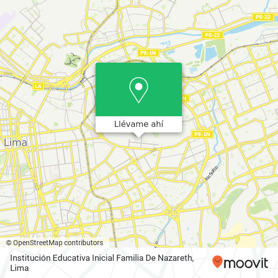 Mapa de Institución Educativa Inicial Familia De Nazareth