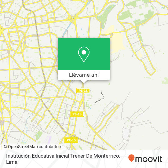 Mapa de Institución Educativa Inicial Trener De Monterrico