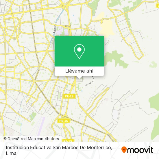 Mapa de Institución Educativa San Marcos De Monterrico
