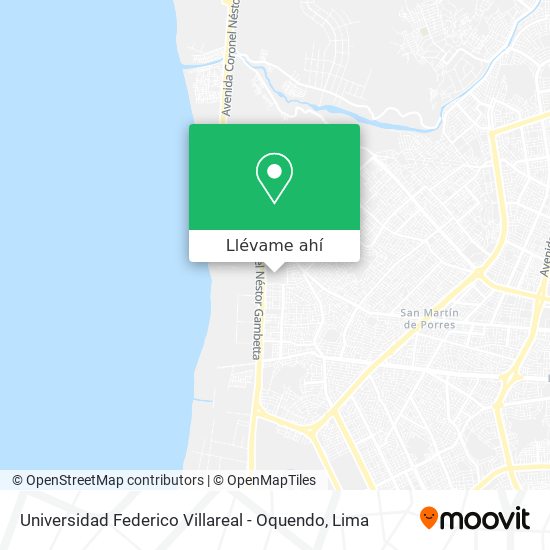 Mapa de Universidad Federico Villareal - Oquendo