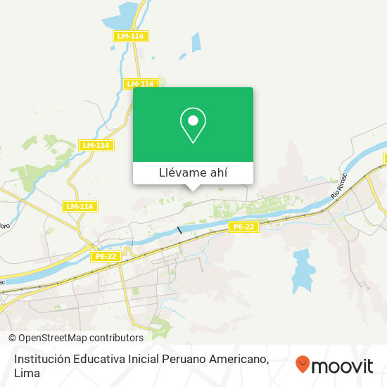 Mapa de Institución Educativa Inicial Peruano Americano