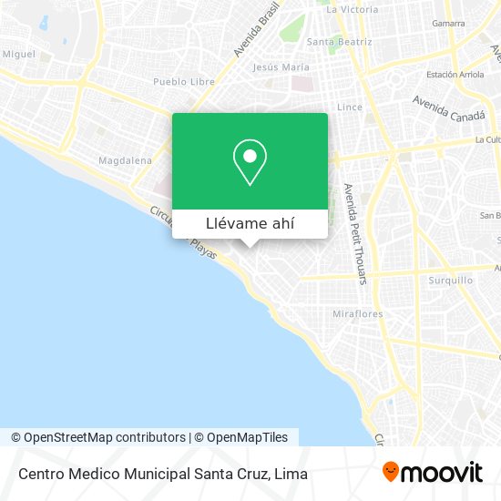 Mapa de Centro Medico Municipal Santa Cruz