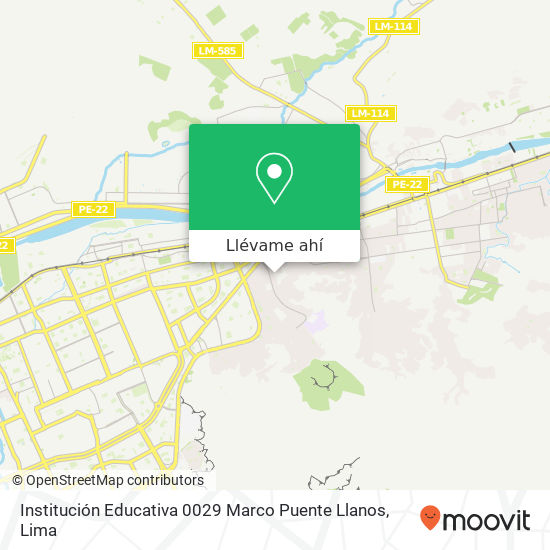 Mapa de Institución Educativa 0029 Marco Puente Llanos