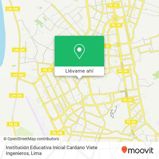 Mapa de Institución Educativa Inicial Cardano Viete Ingenieros