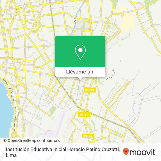 Mapa de Institución Educativa Inicial Horacio Patiño Cruzatti
