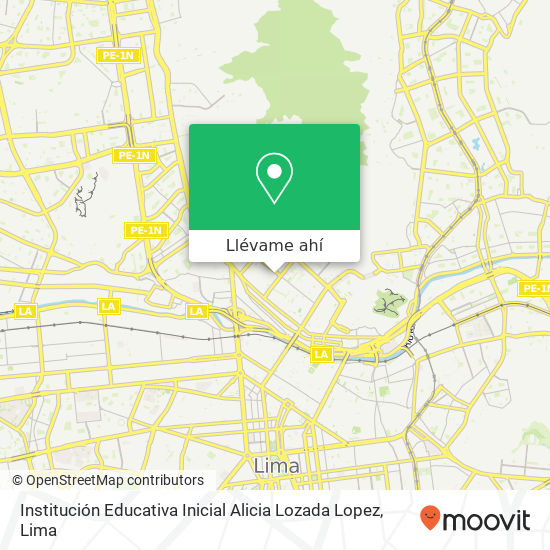 Mapa de Institución Educativa Inicial Alicia Lozada Lopez