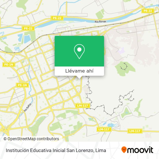 Mapa de Institución Educativa Inicial San Lorenzo