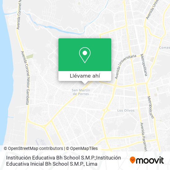 Mapa de Institución Educativa Bh School S.M.P.;Institución Educativa Inicial Bh School S.M.P.