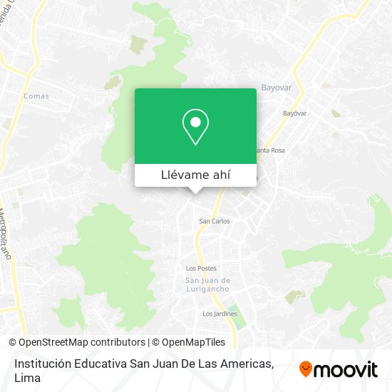 Mapa de Institución Educativa San Juan De Las Americas