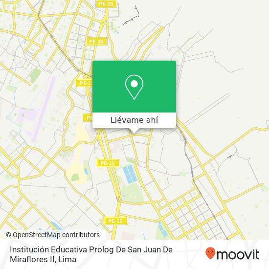 Mapa de Institución Educativa Prolog De San Juan De Miraflores II