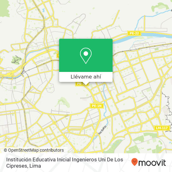 Mapa de Institución Educativa Inicial Ingenieros Uni De Los Cipreses