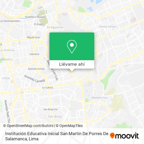 Mapa de Institución Educativa Inicial San Martin De Porres De Salamanca