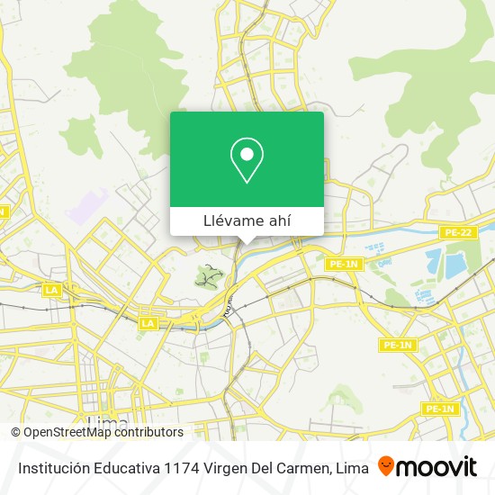 Mapa de Institución Educativa 1174 Virgen Del Carmen