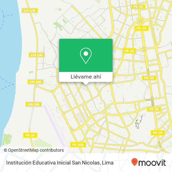 Mapa de Institución Educativa Inicial San Nicolas