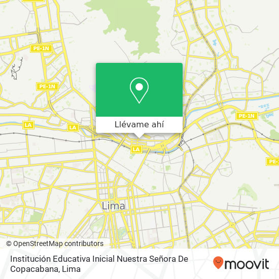 Mapa de Institución Educativa Inicial Nuestra Señora De Copacabana