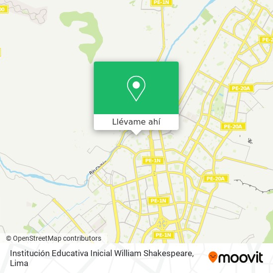 Mapa de Institución Educativa Inicial William Shakespeare