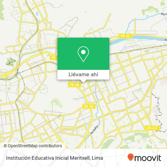 Mapa de Institución Educativa Inicial Meritxell