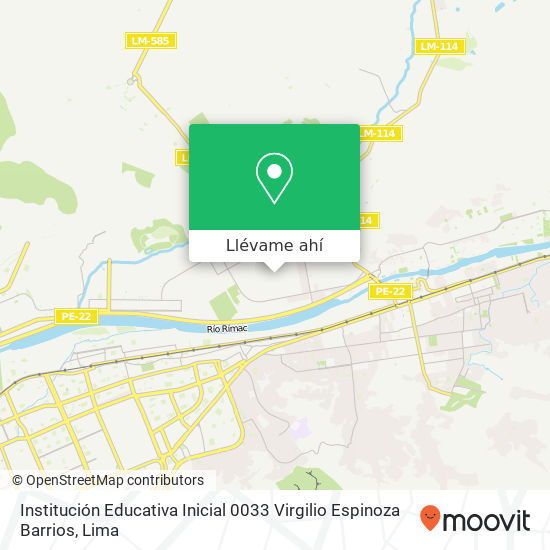 Mapa de Institución Educativa Inicial 0033 Virgilio Espinoza Barrios