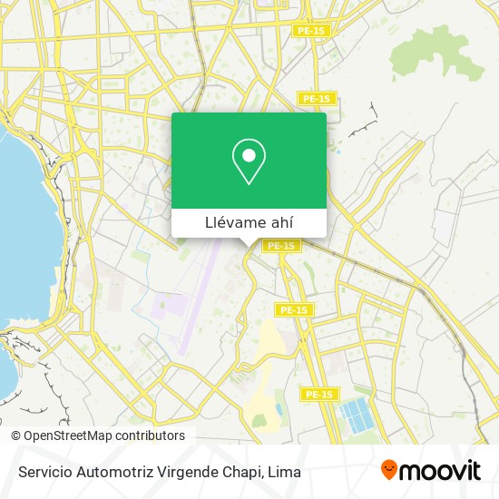 Mapa de Servicio Automotriz Virgende Chapi