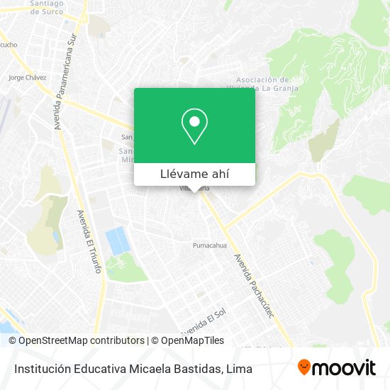 Mapa de Institución Educativa Micaela Bastidas