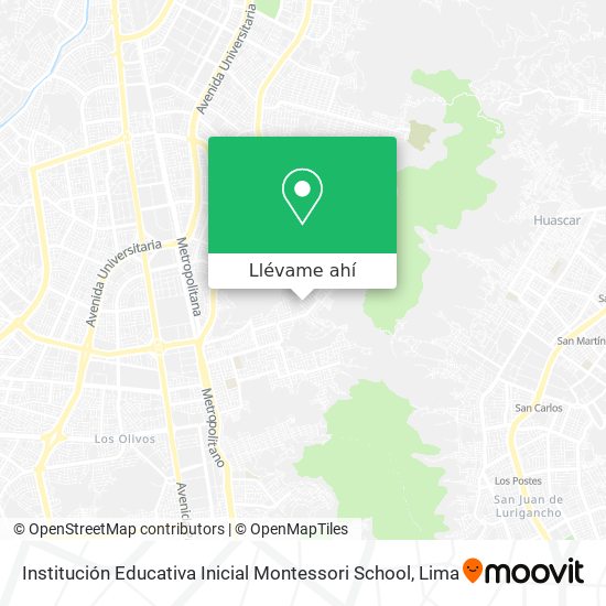 Mapa de Institución Educativa Inicial Montessori School