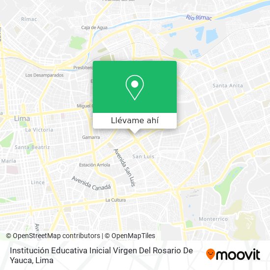 Mapa de Institución Educativa Inicial Virgen Del Rosario De Yauca