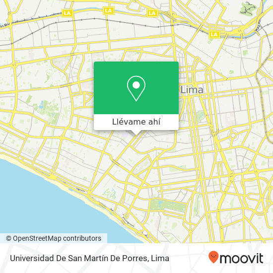 Mapa de Universidad De San Martín De Porres