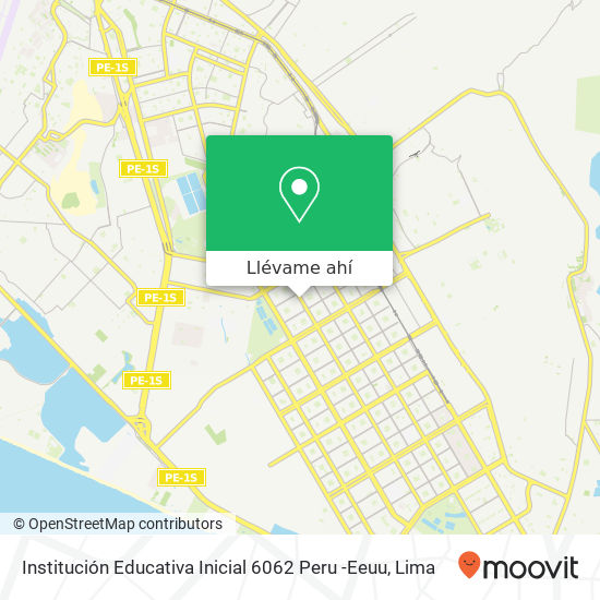 Mapa de Institución Educativa Inicial 6062 Peru -Eeuu