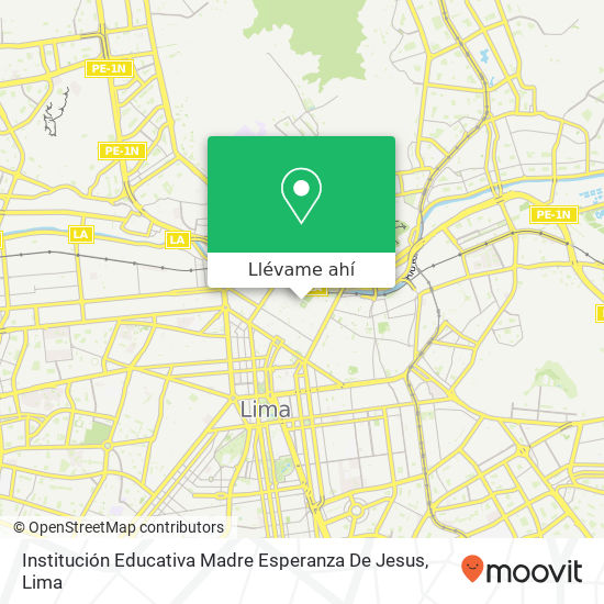 Mapa de Institución Educativa Madre Esperanza De Jesus