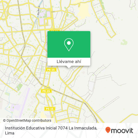 Mapa de Institución Educativa Inicial 7074 La Inmaculada